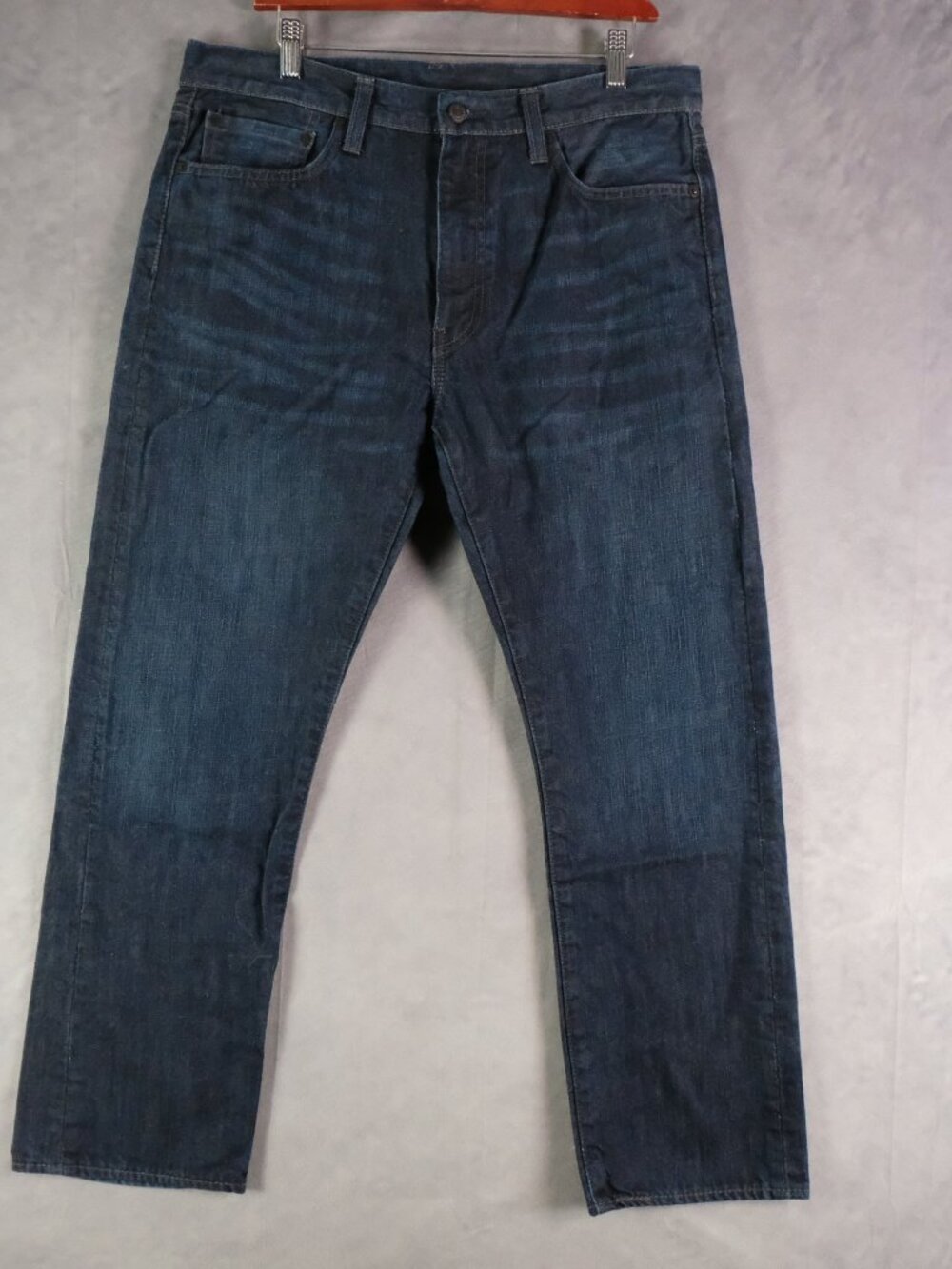 Levi's Jeans Men's 36x29 Dark Blue 513 Slim Straight Fit Denim